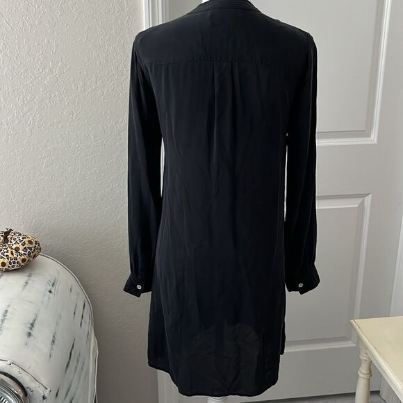 Micheal Kors Black Silk Button Down Shirt Dress 4 Snap PocketsFINAL CLEARANCE - Picture 2 of 8